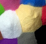 different colours of polymer powder for use in rotational moulding