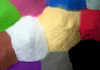 different colours of polymer powder for use in rotational moulding